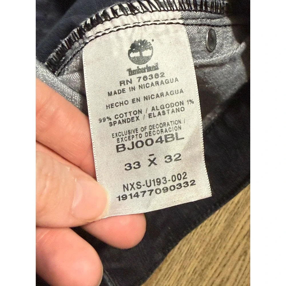 Timberland Jeans, Men's Size 33x32, Black, Denim, Straight Leg, Pockets